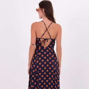 BSL, Open Back Strapped Midi Dress , Navy, Size S